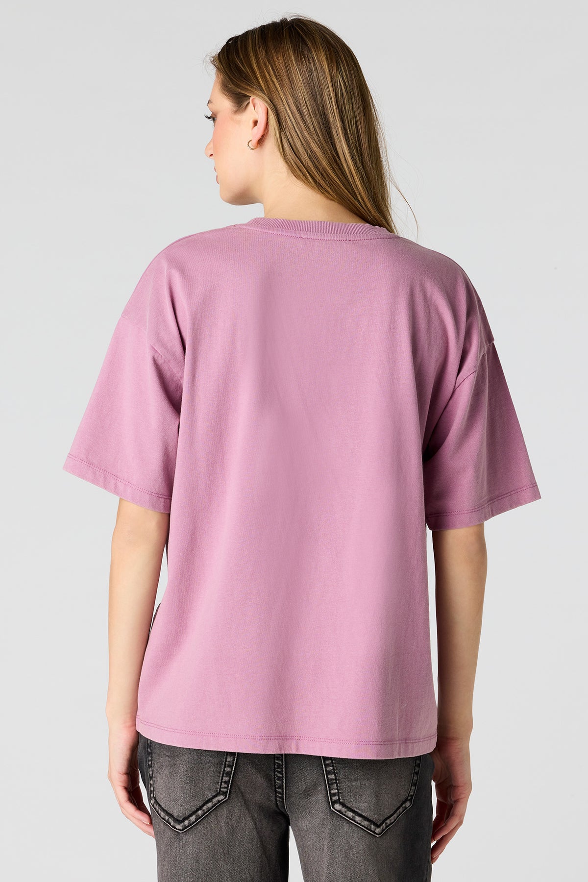 Alt View 2. Graphic Washed Boyfriend T-Shirt - Light Pink