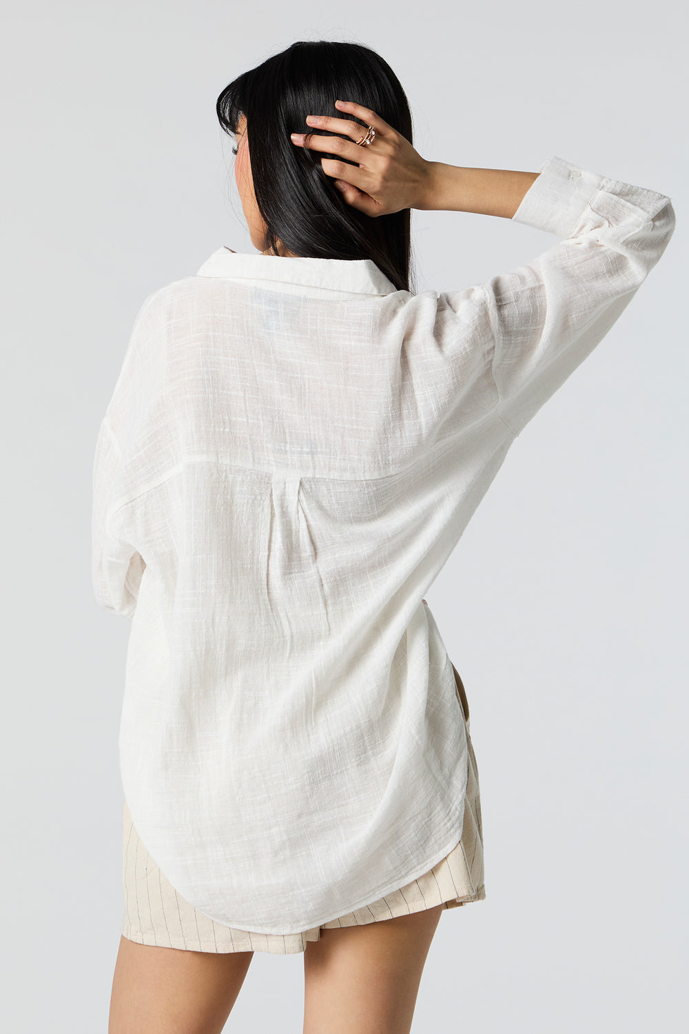 Oversized Textured Button-Up Top Oversized Textured Button-Up Top 6