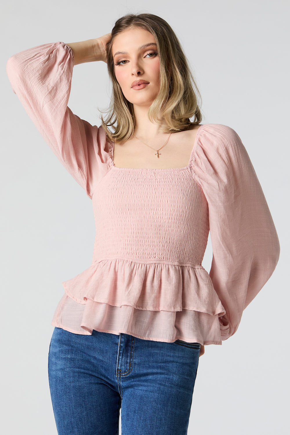 Smocked Tiered Long Sleeve Top Smocked Tiered Long Sleeve Top 8