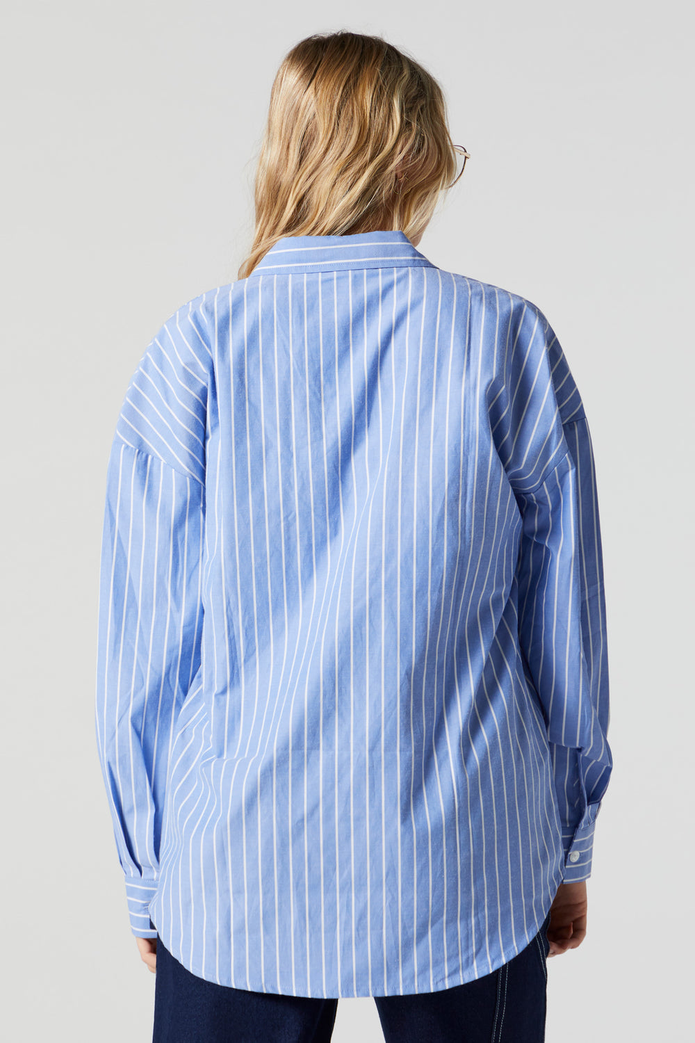 Oversized Striped Button-Up Top Oversized Striped Button-Up Top 8
