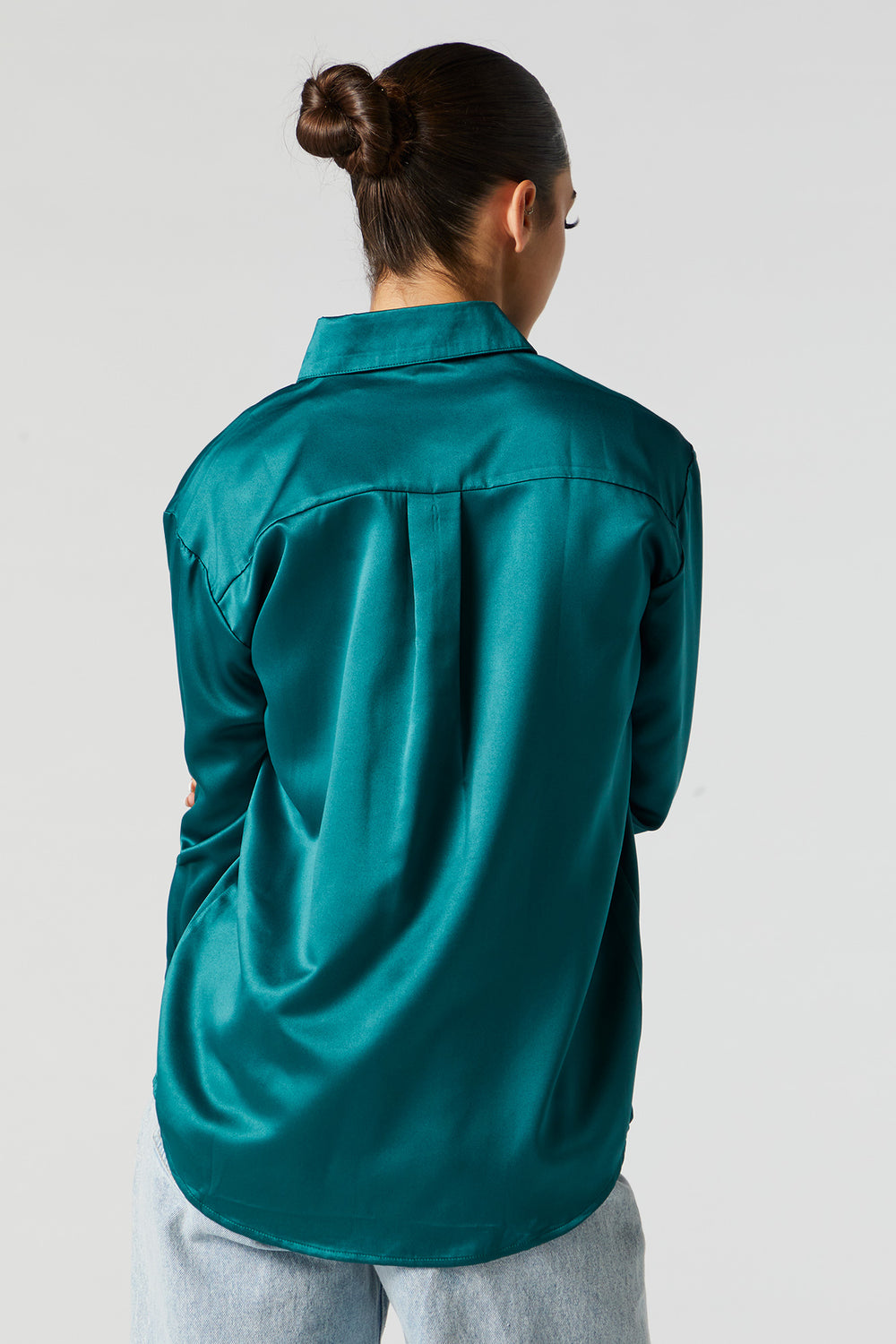 Oversized Satin Button-Up Top Oversized Satin Button-Up Top 9
