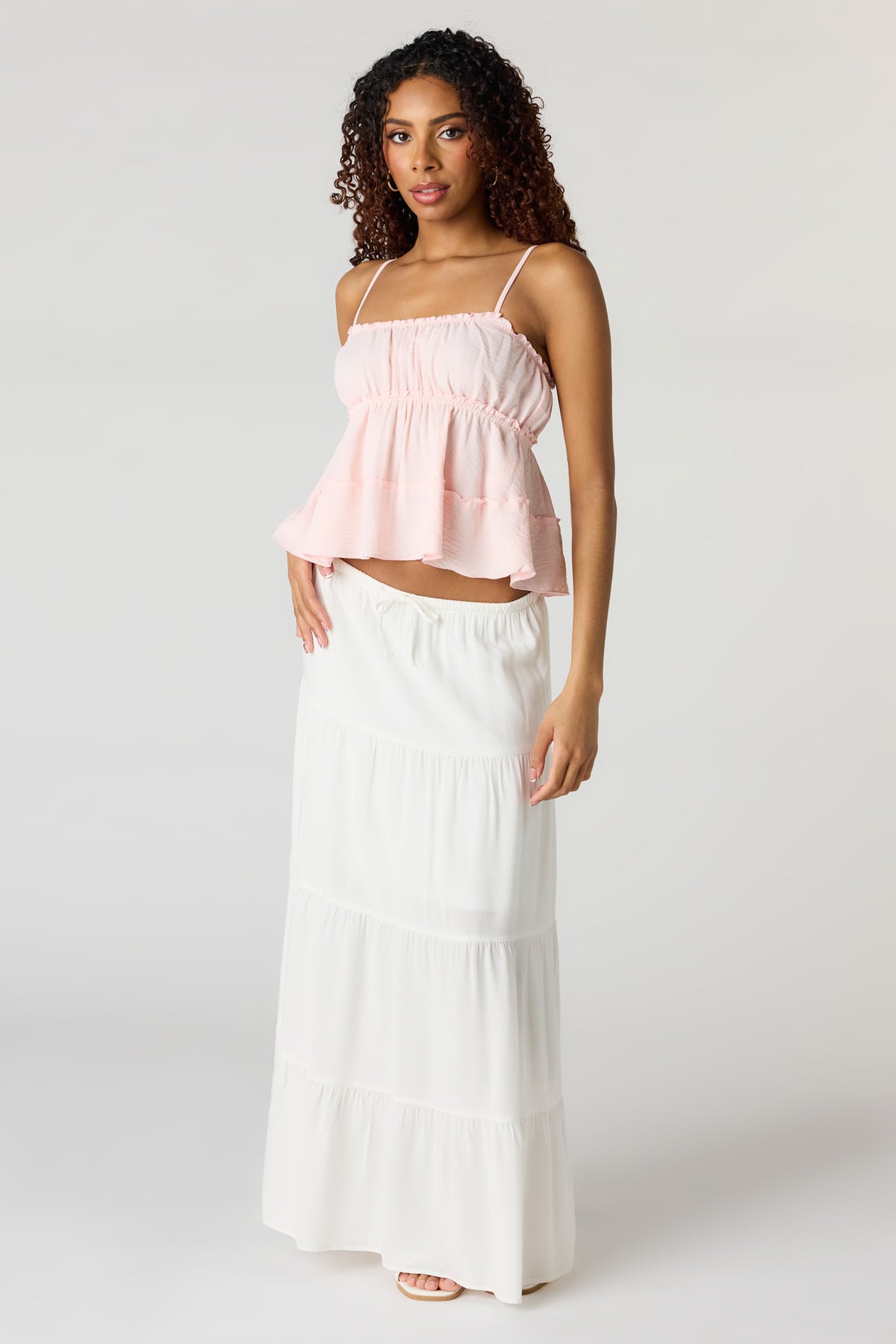 Alt View 3. Ruffle Babydoll Tank - Rose