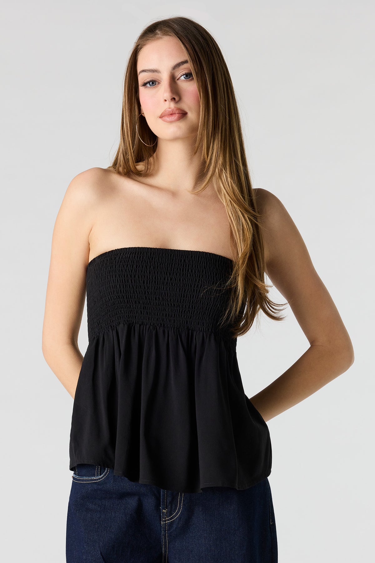 Smocked Tube Top - Black
