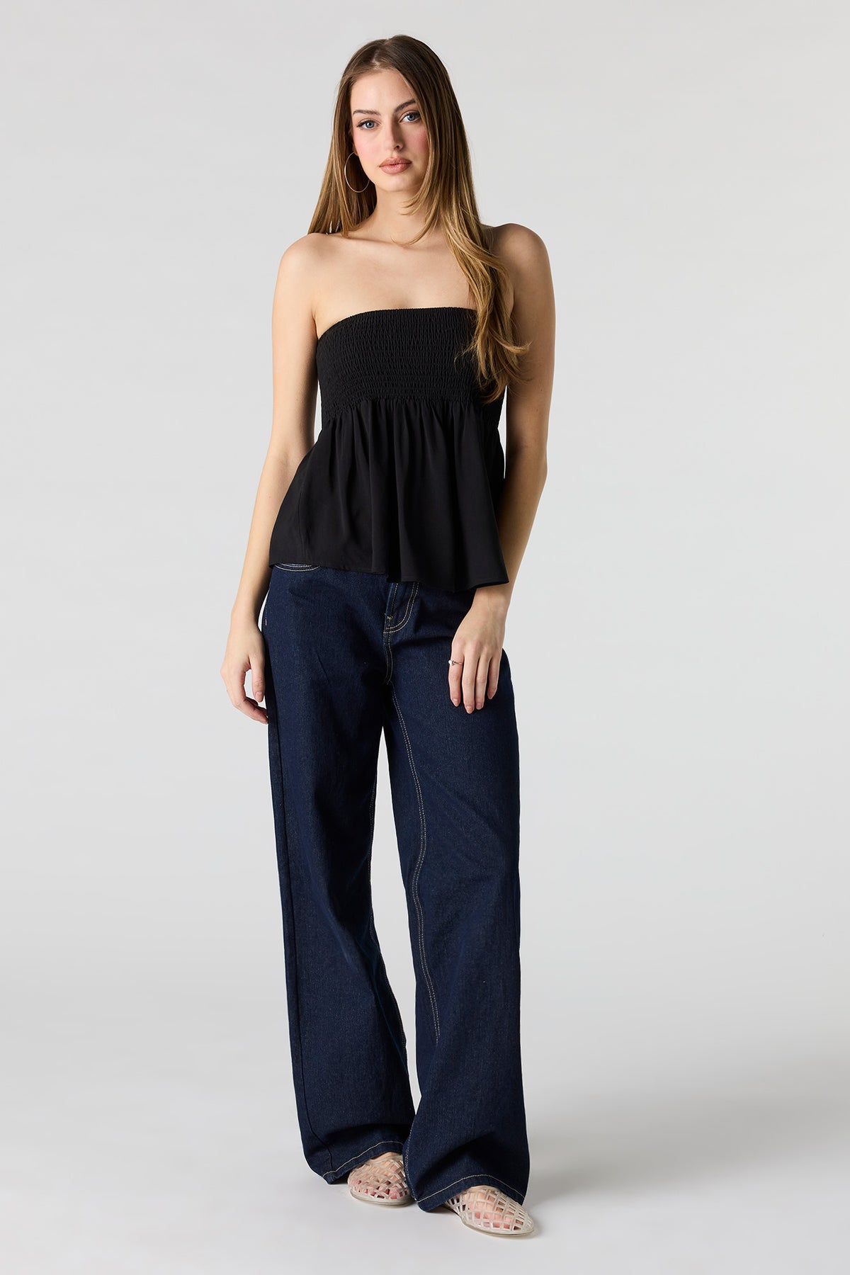 Alt View 3. Smocked Tube Top - Black