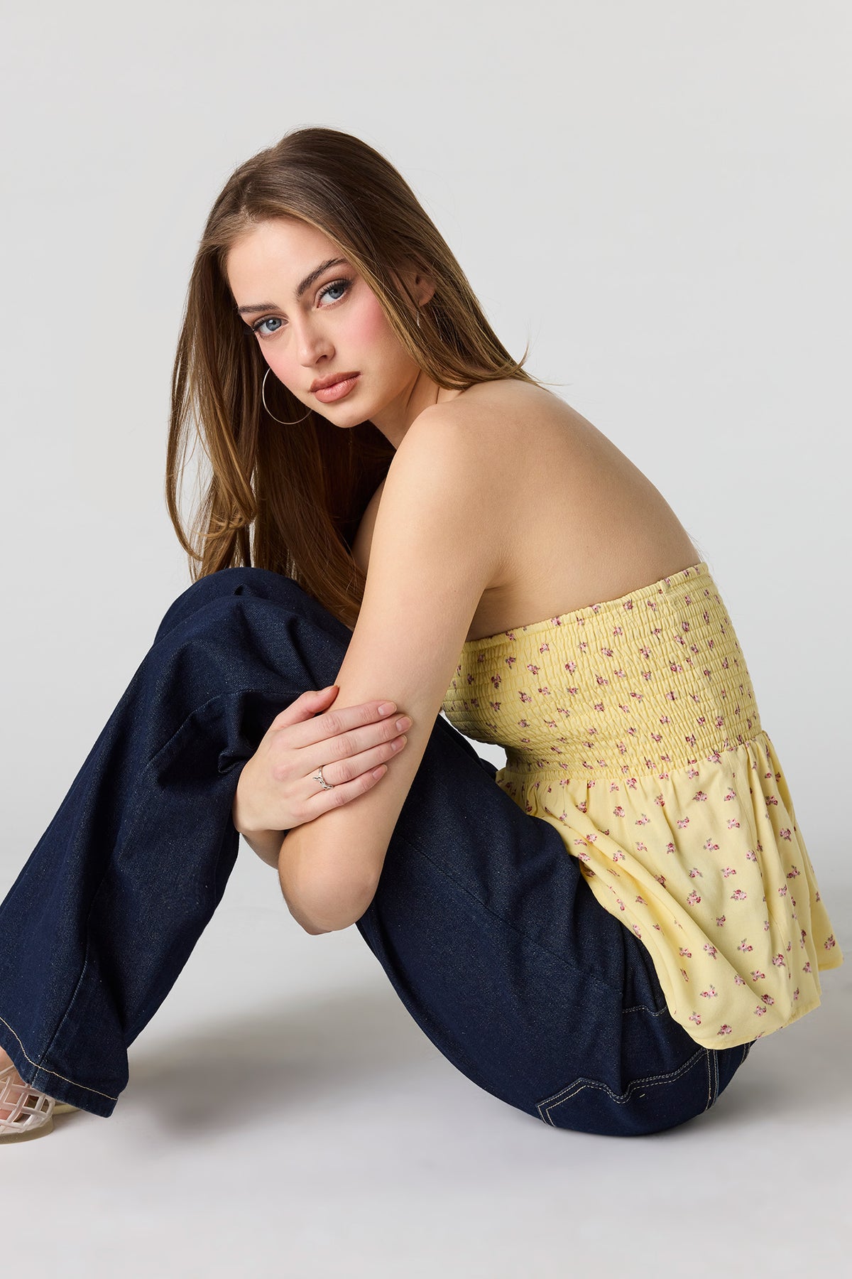 Smocked Tube Top - Yellow