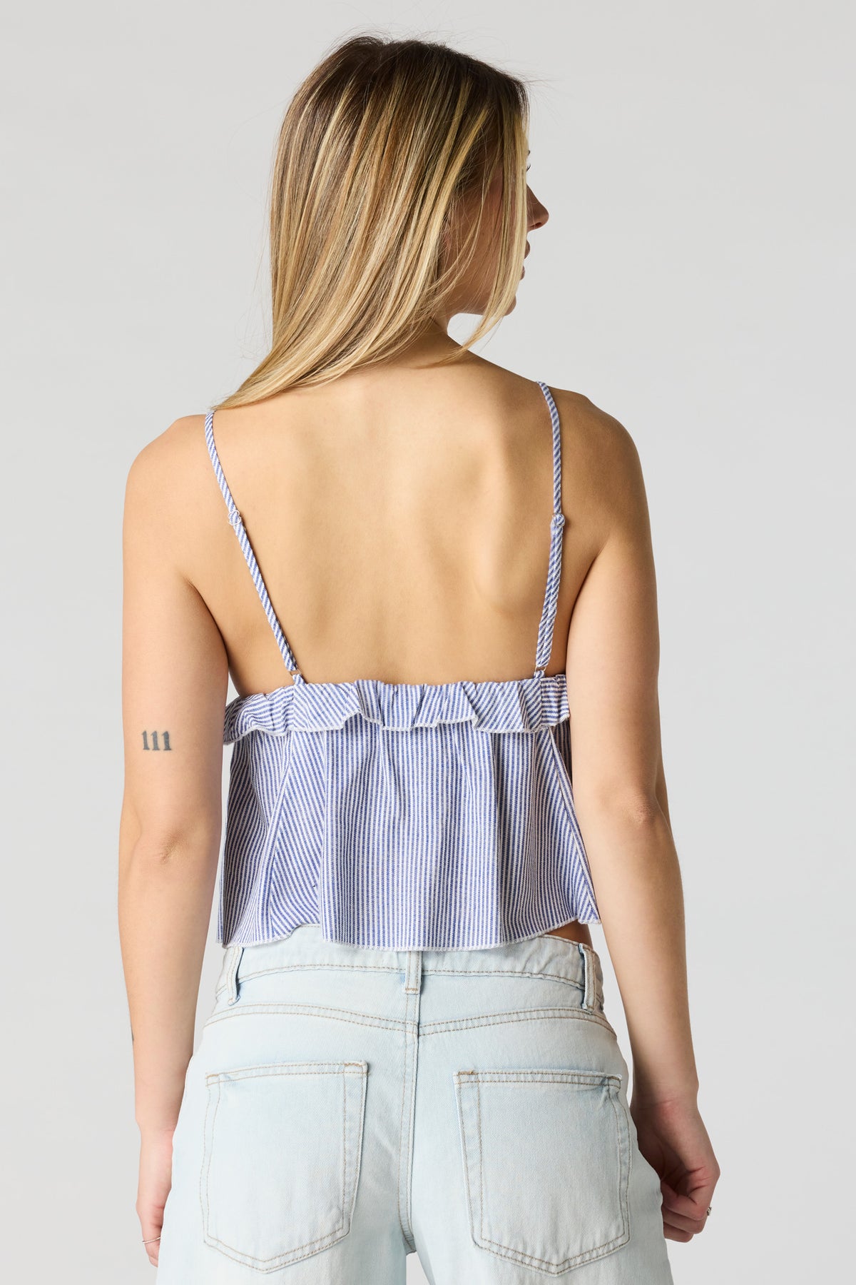 Alt View 12. Linen-Blend Babydoll Tank - Royal Blue