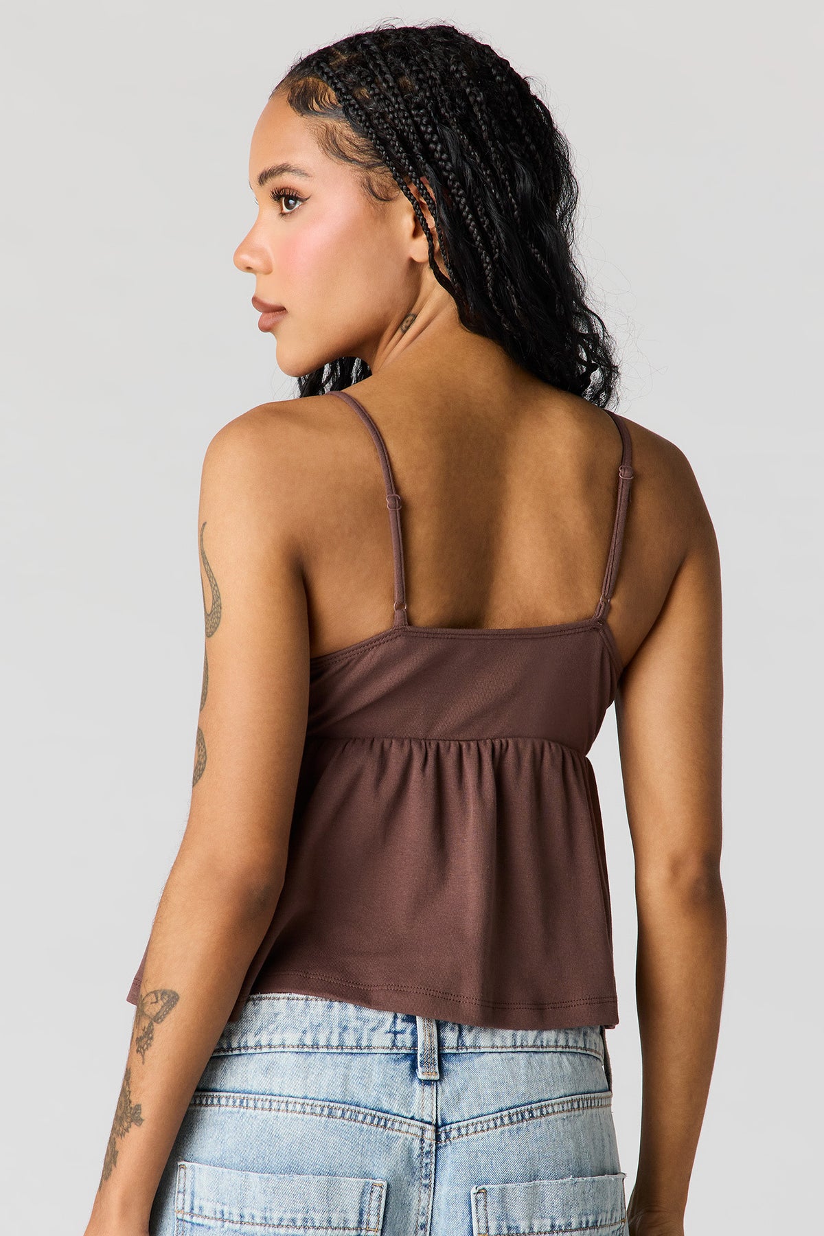 Alt View 11. Surplice Lace Trim Babydoll Tank - Yellow