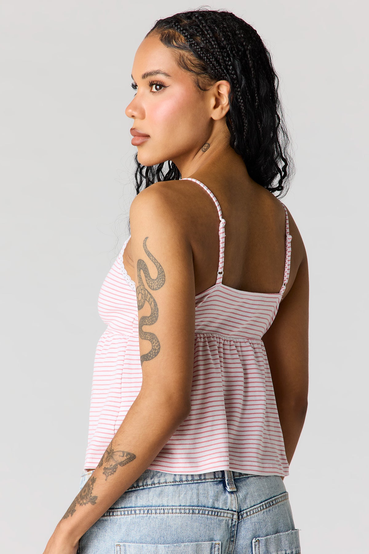 Alt View 18. Surplice Lace Trim Babydoll Tank - Yellow