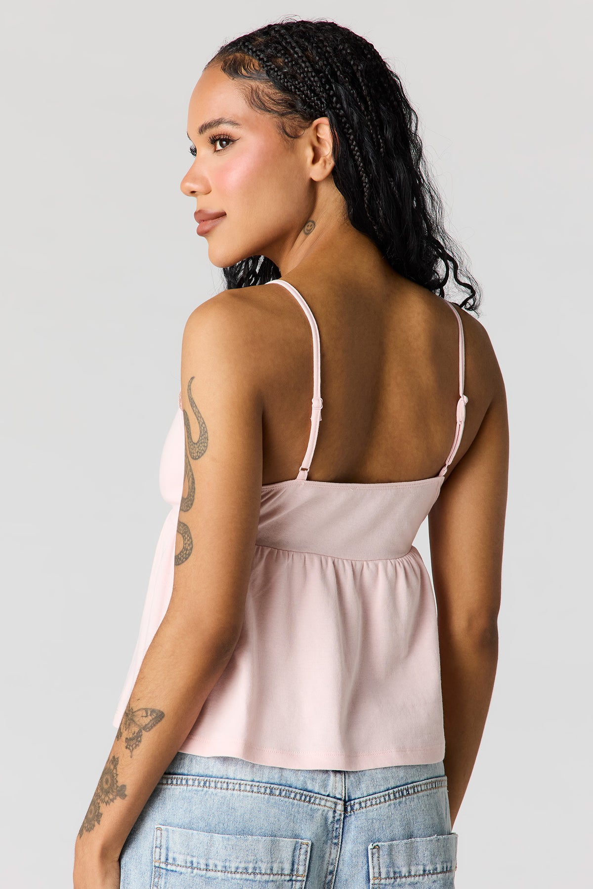 Alt View 21. Surplice Lace Trim Babydoll Tank - Yellow