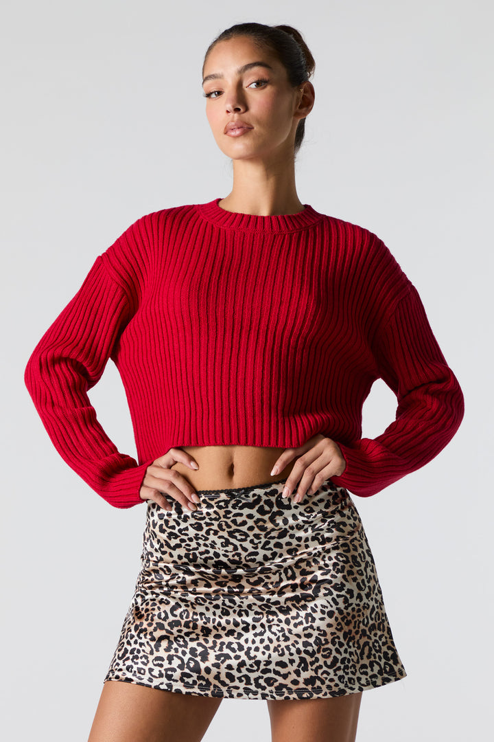 Ribbed Knit Skimmer Sweater