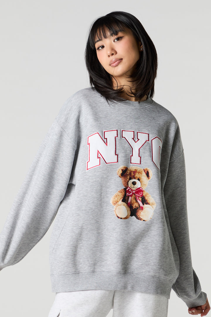 Oversized Graphic Fleece Sweatshirt