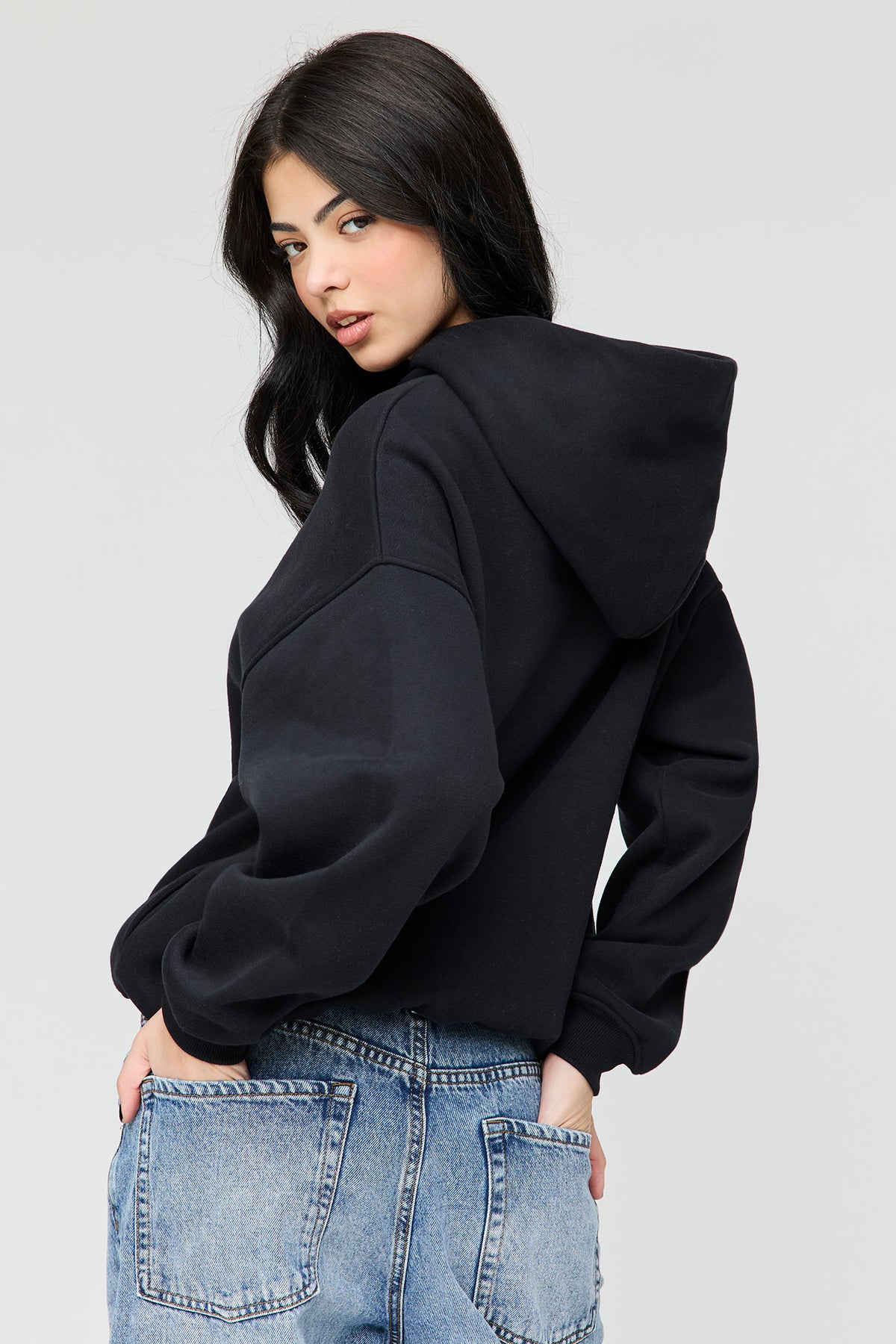 Alt View 2. Luxe Fleece Favourite Hoodie - Black