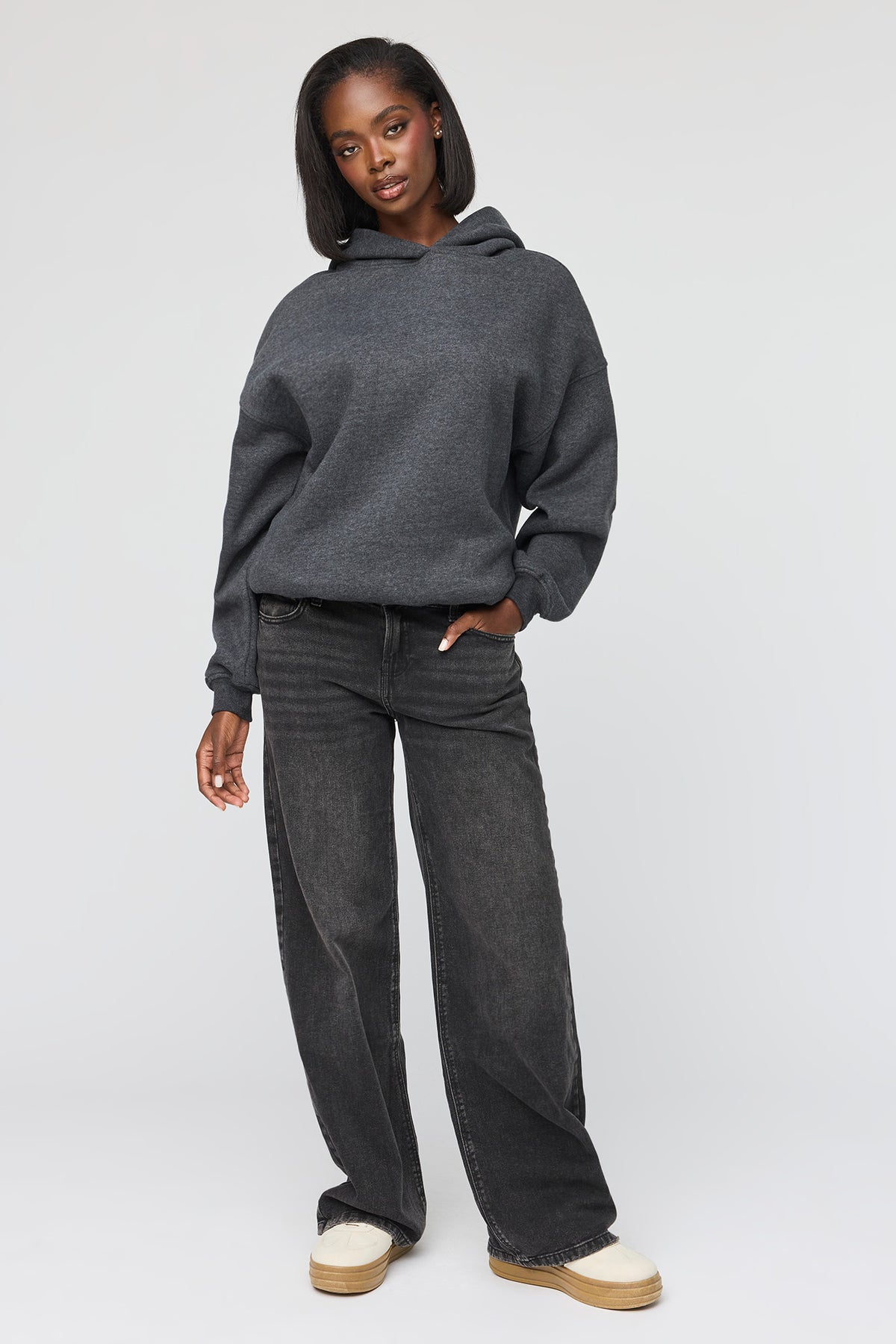 Alt View 3. Luxe Fleece Favourite Hoodie - Charcoal