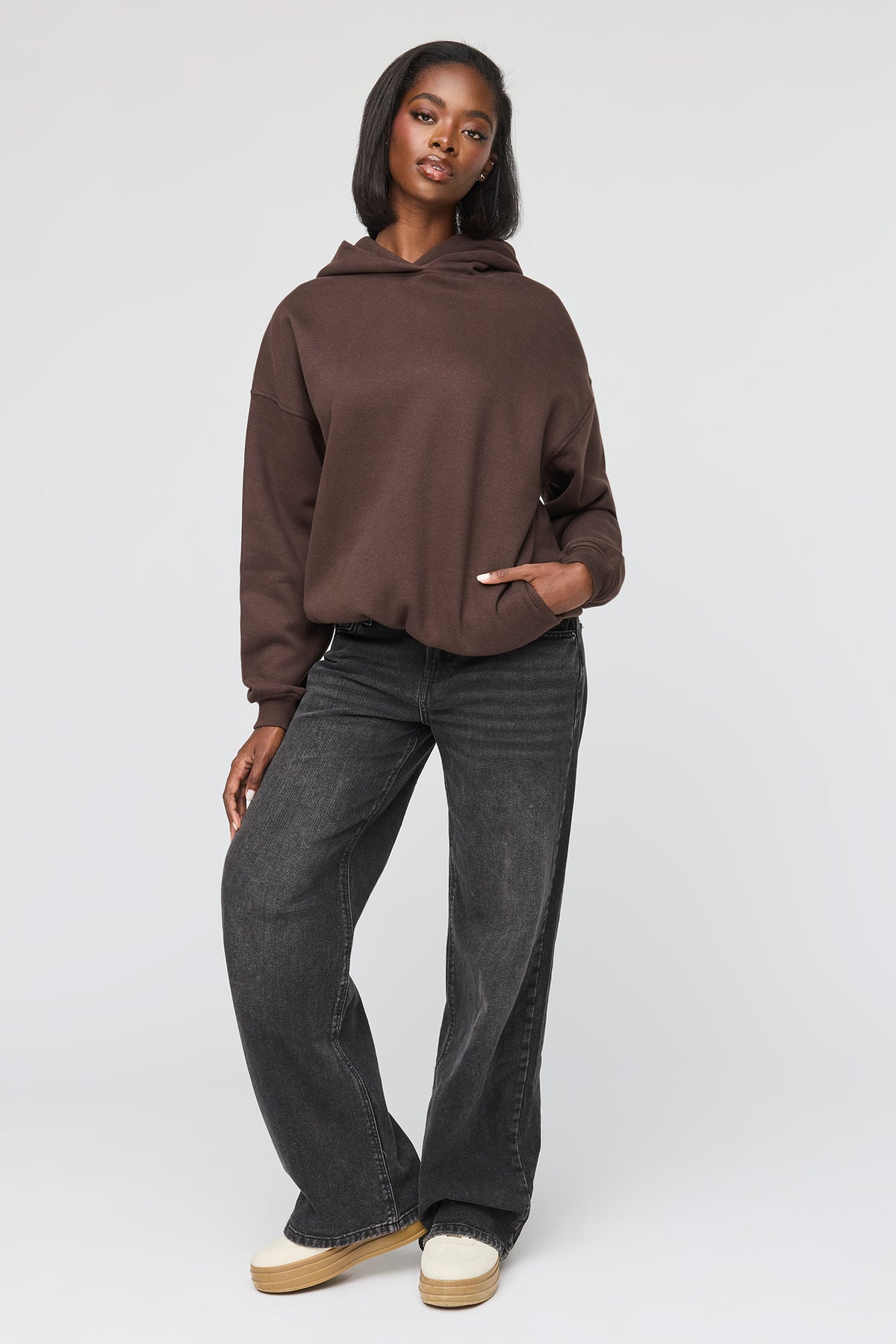 Alt View 3. Luxe Fleece Favourite Hoodie - Brown