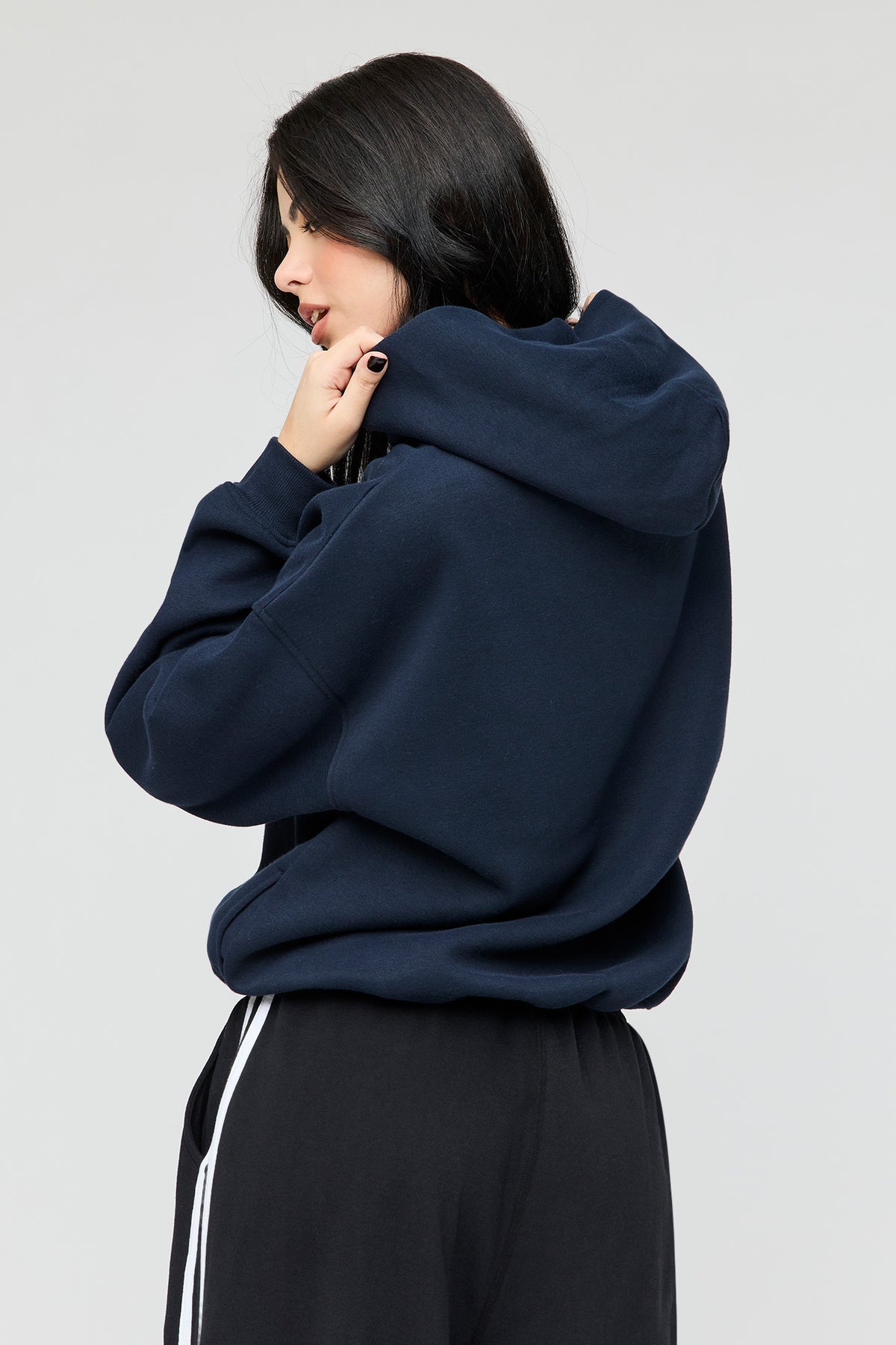 Alt View 2. Luxe Fleece Favourite Hoodie - Dark Blue