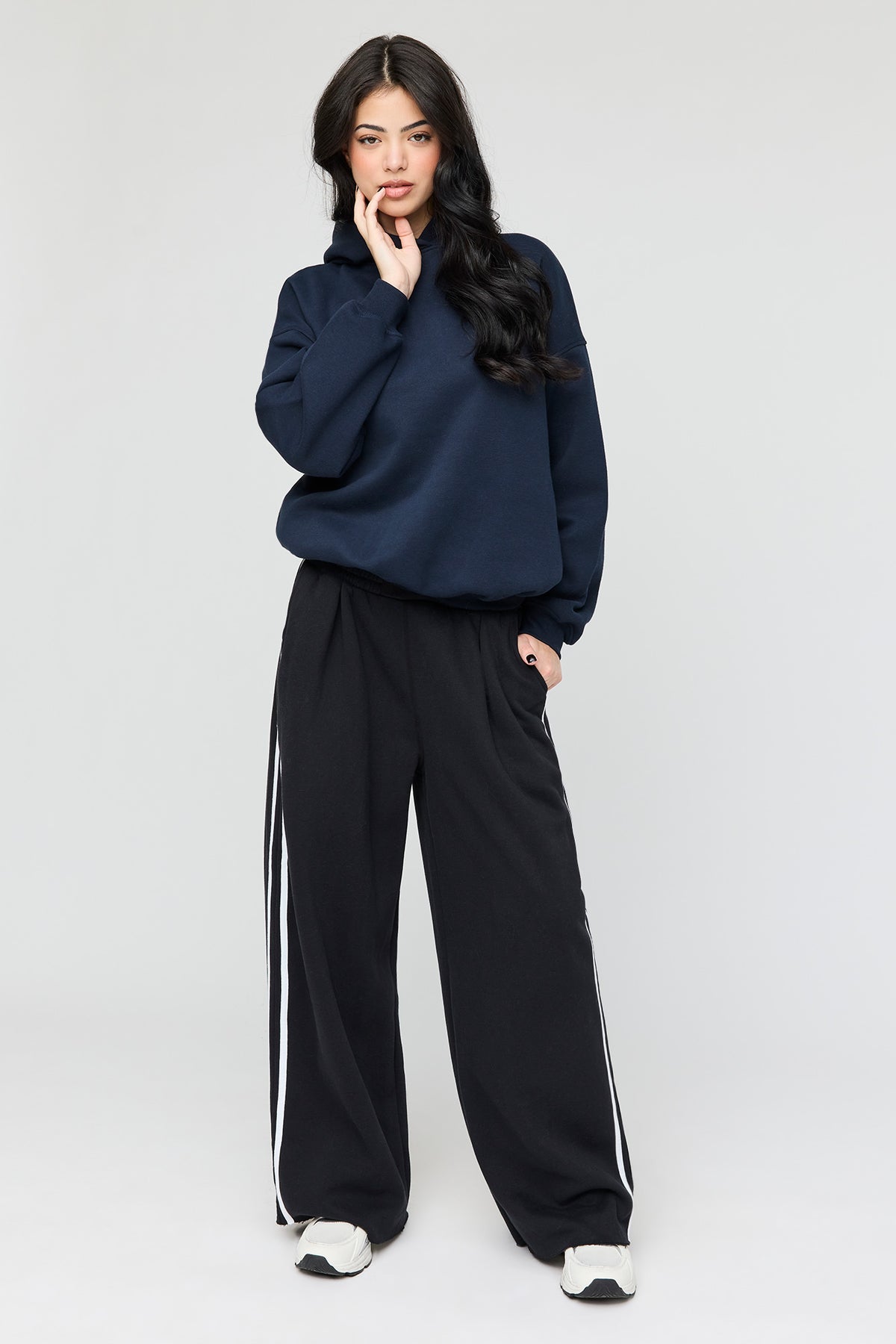 Alt View 3. Luxe Fleece Favourite Hoodie - Dark Blue