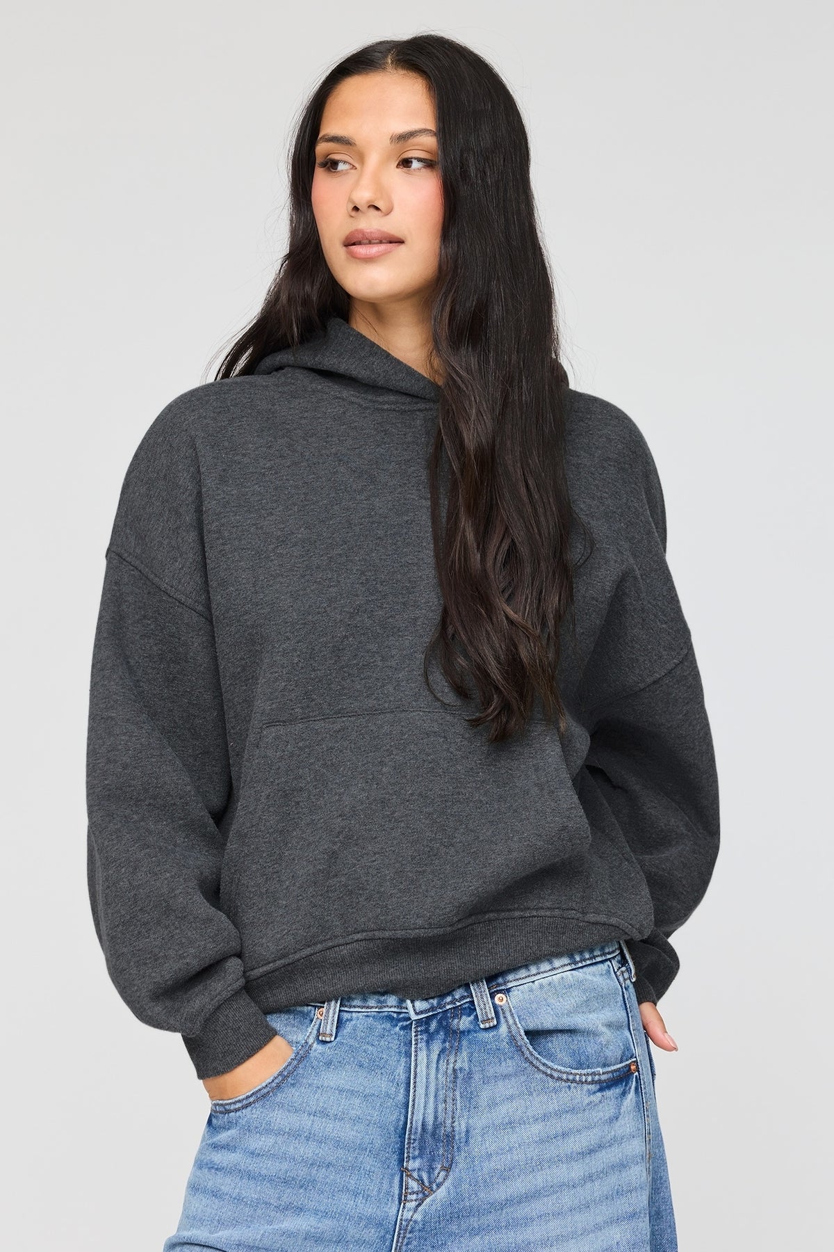 Luxe Fleece Boyfriend Hoodie - Charcoal