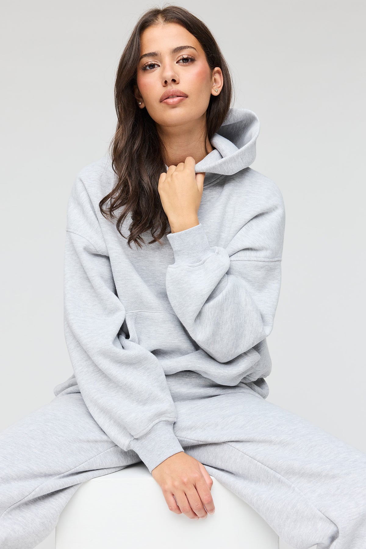 Luxe Fleece Boyfriend Hoodie - Heather Grey