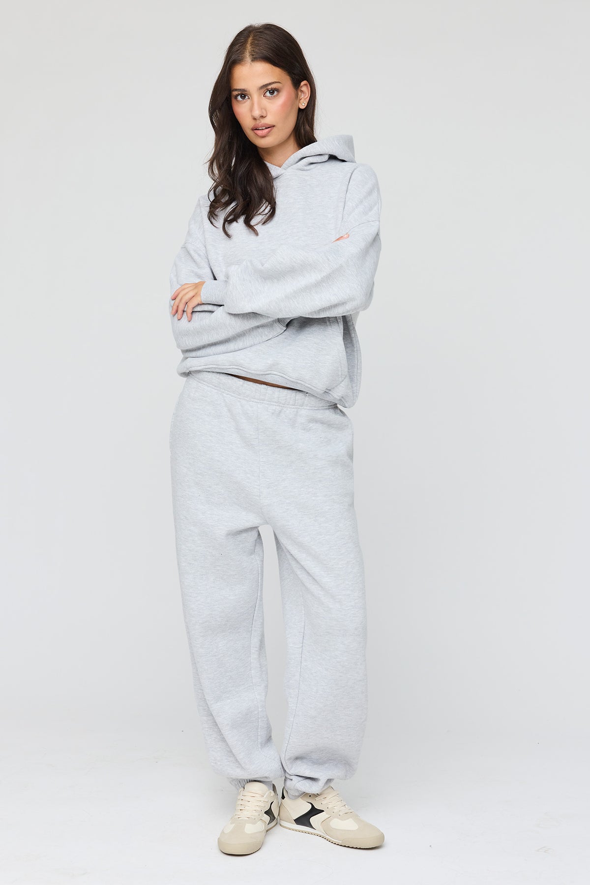 Alt View 3. Luxe Fleece Boyfriend Hoodie - Heather Grey