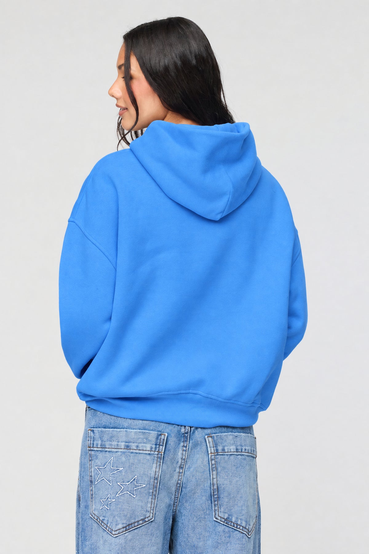 Alt View 2. Luxe Fleece Boyfriend Hoodie - Blue