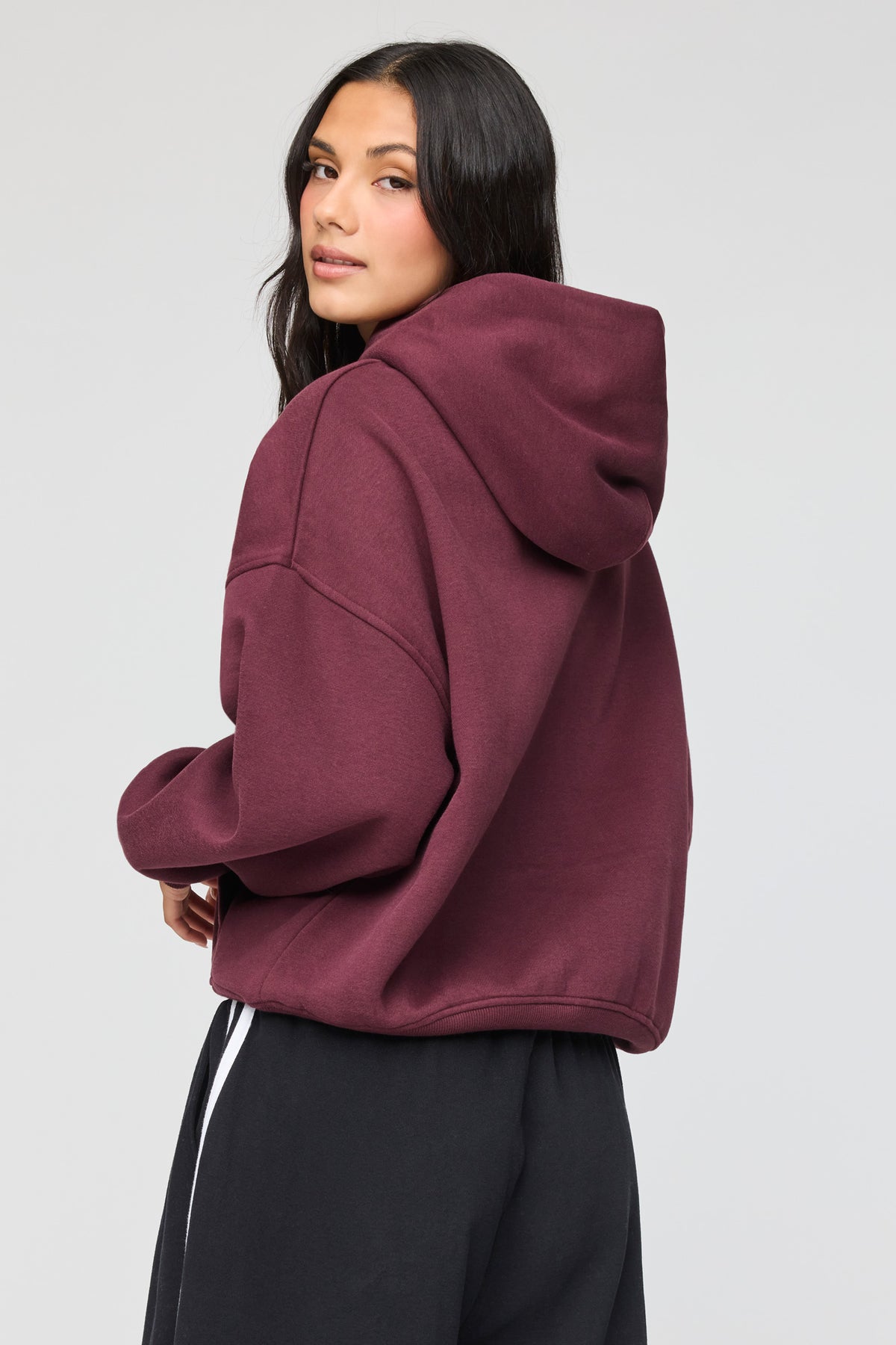 Alt View 2. Luxe Fleece Boyfriend Hoodie - Purple
