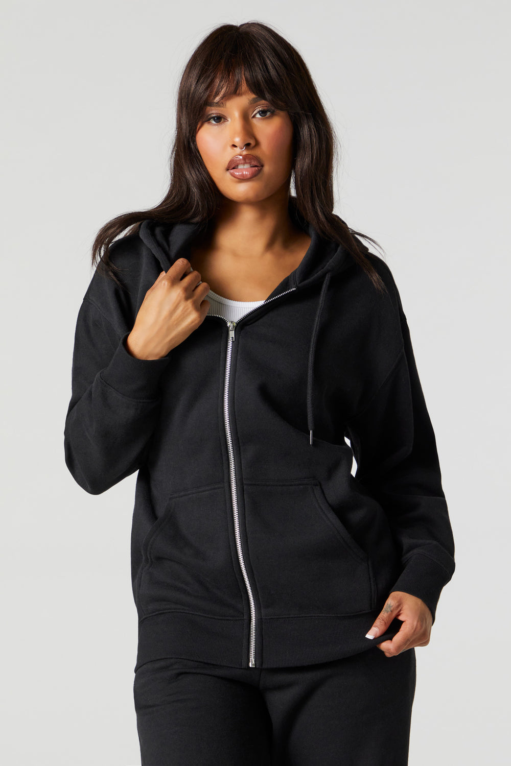 Oversized Fleece Zip-Up Hoodie Oversized Fleece Zip-Up Hoodie 5