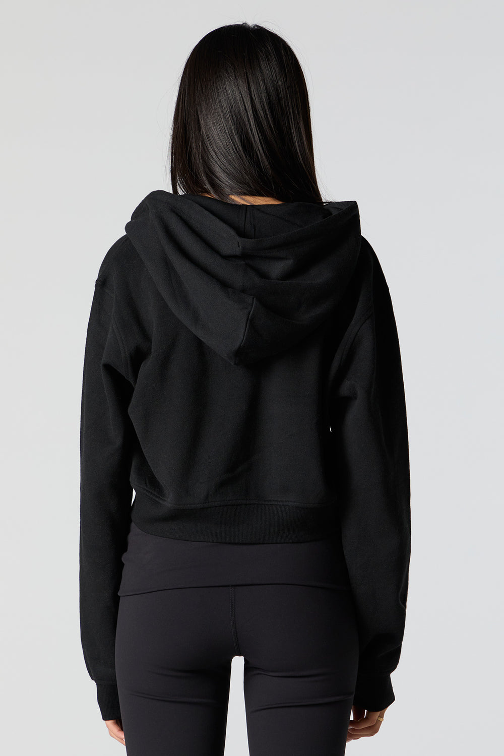 Fleece Cropped Zip-Up Hoodie Fleece Cropped Zip-Up Hoodie 5