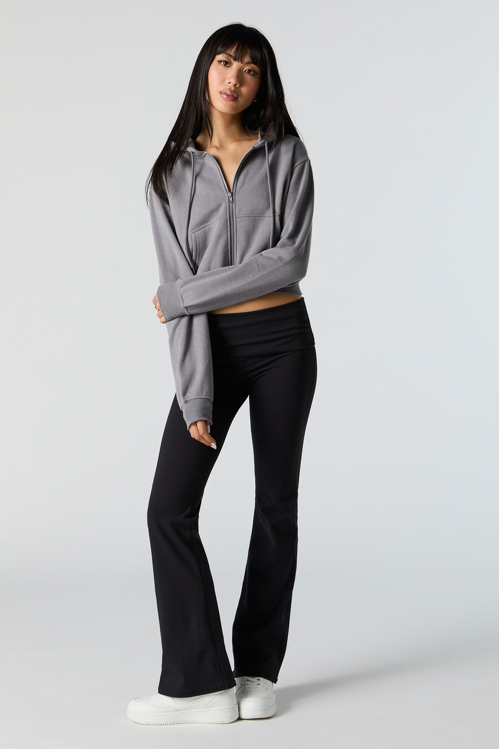 Fleece Cropped Zip-Up Hoodie Fleece Cropped Zip-Up Hoodie 15