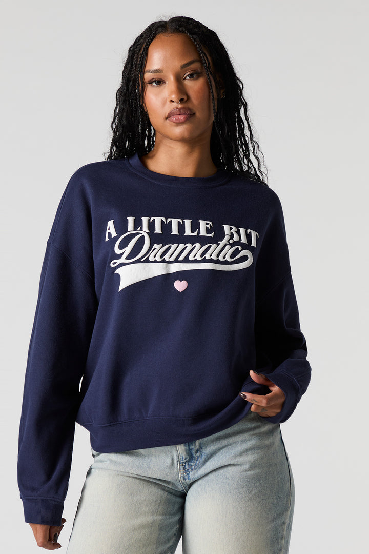 Little Dramatic Puff Print Fleece Sweatshirt