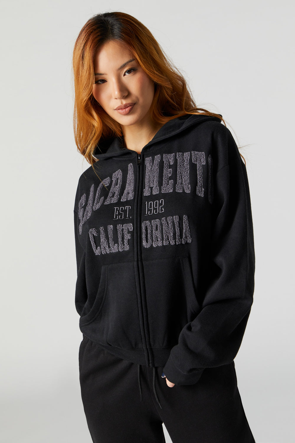 Chenille Embroidered Sacramento Zip-Up Hoodie Chenille Embroidered Sacramento Zip-Up Hoodie 1