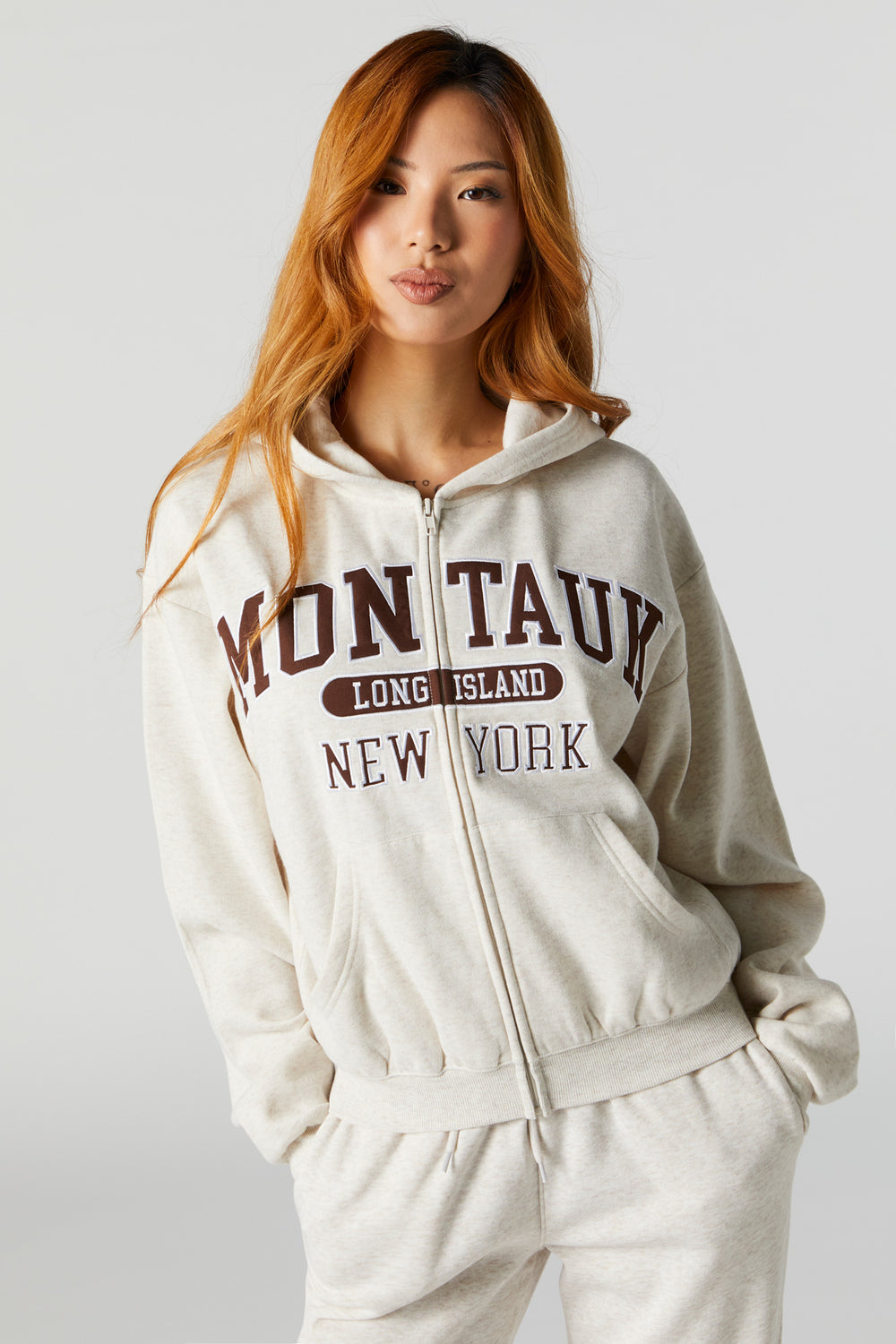 Montauk Embroidered Zip-Up Hoodie Montauk Embroidered Zip-Up Hoodie 1