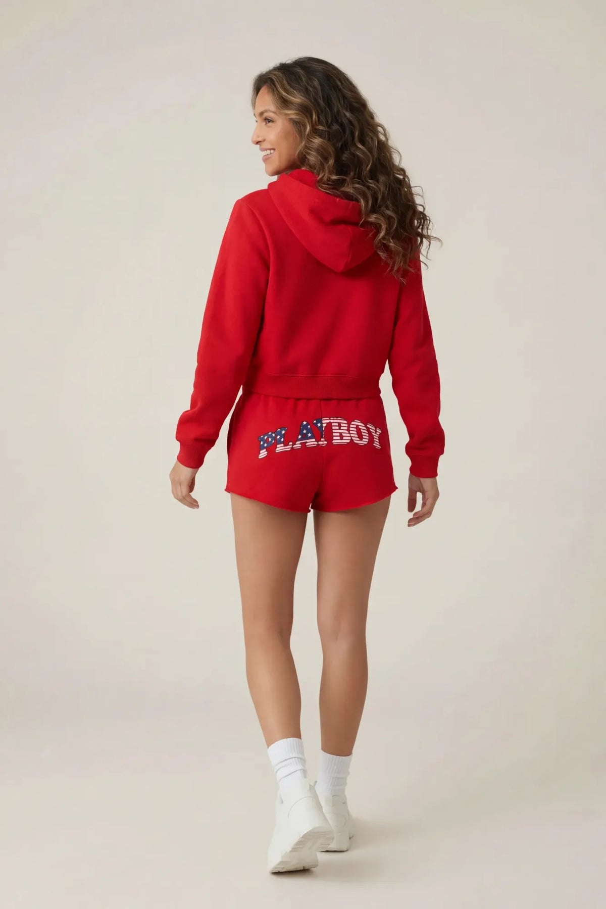 Alt View 4. Playboy USA Graphic Fleece Zip-Up Hoodie - Red