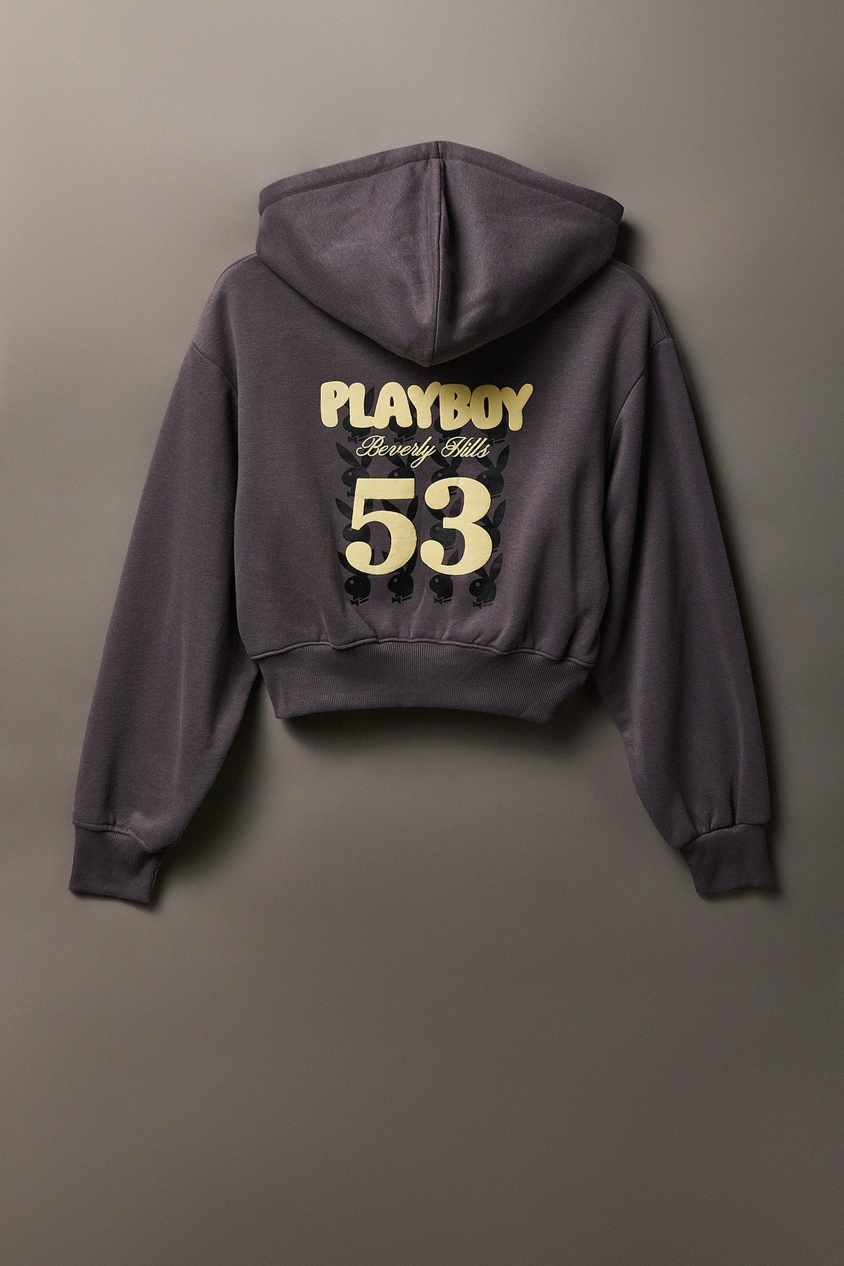 Alt View 4. Playboy Fleece Graphic Zip Hoodie - Dark Grey