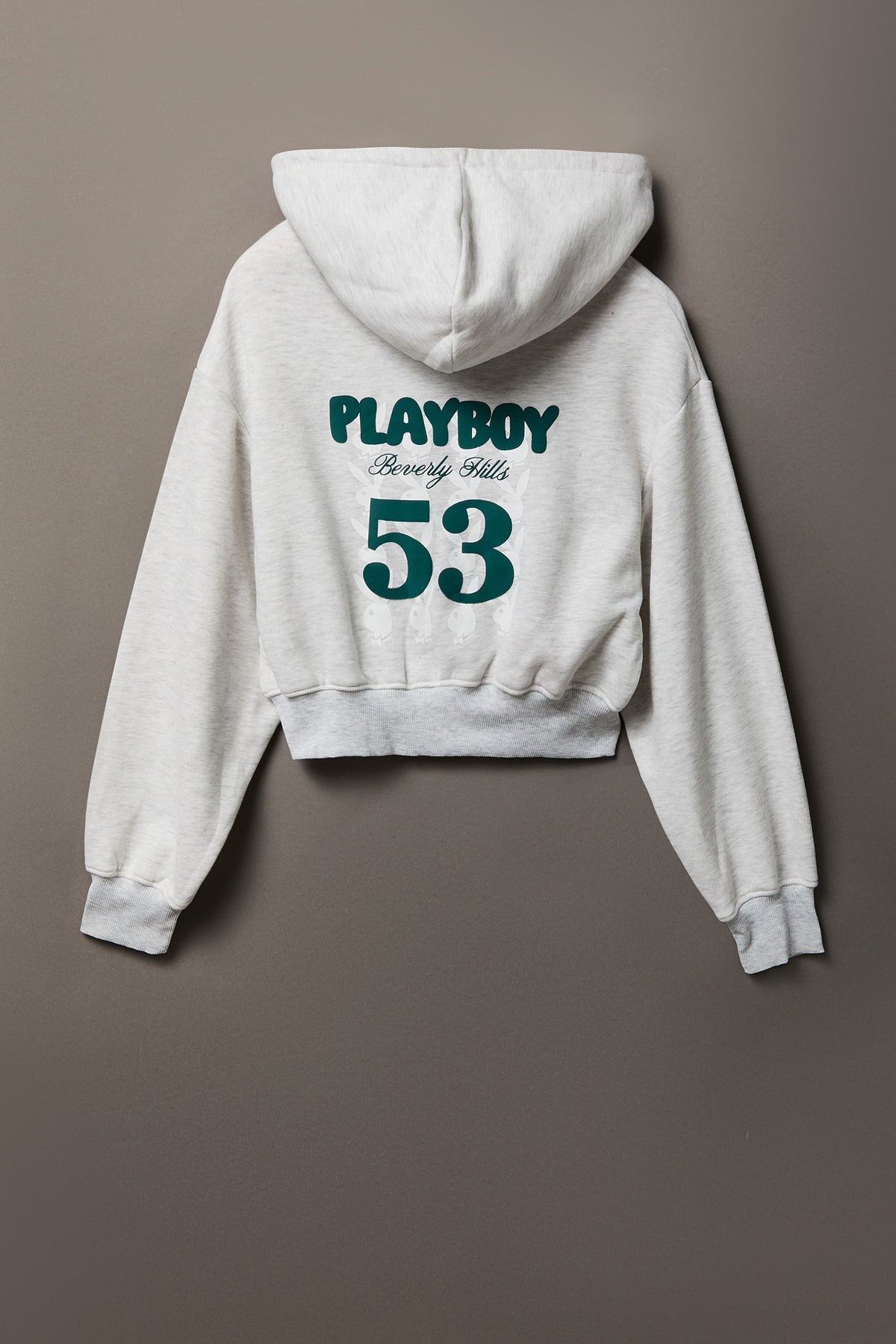 Alt View 4. Playboy Fleece Graphic Zip Hoodie - Light Grey
