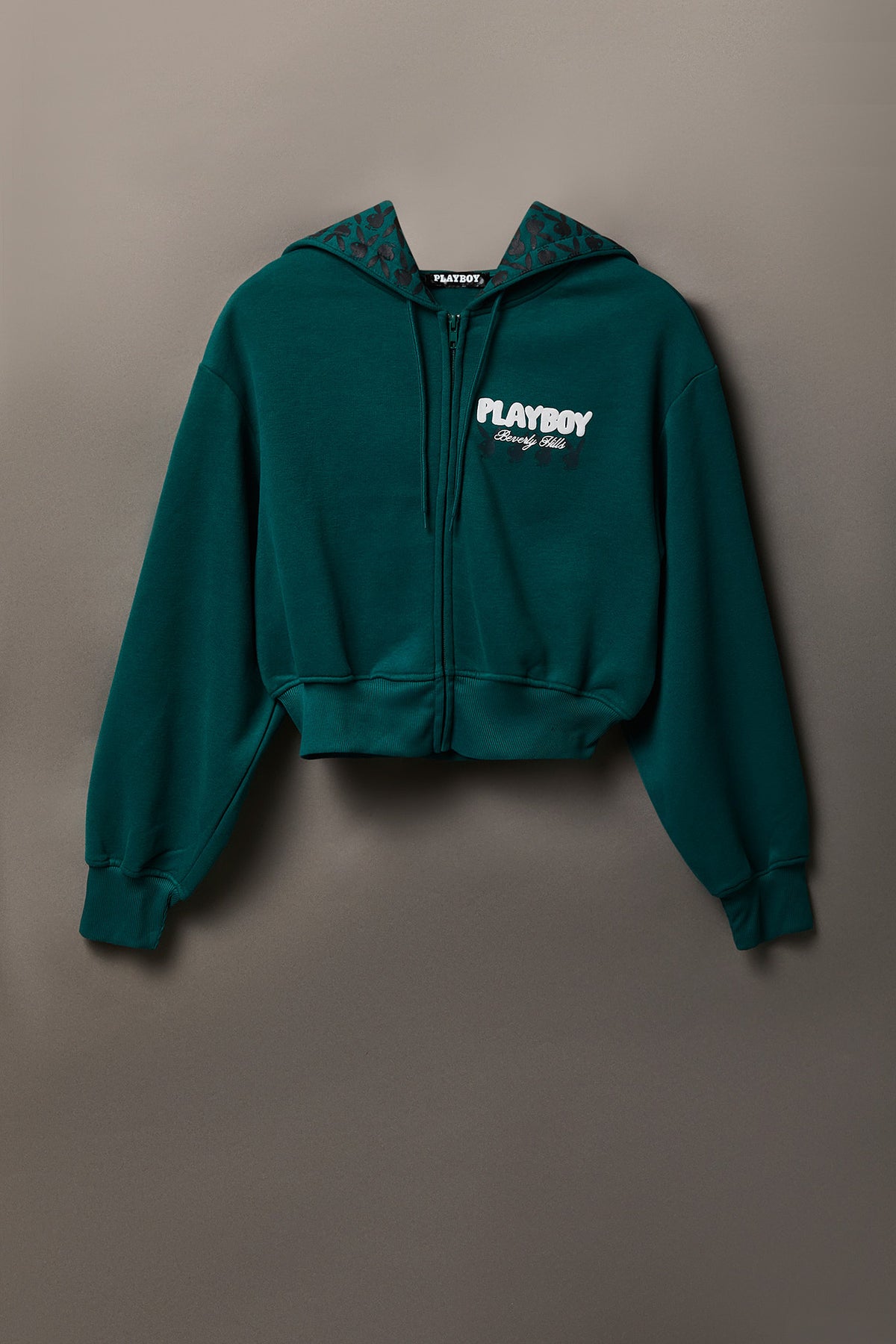 Alt View 5. Playboy Fleece Graphic Zip Hoodie - Green