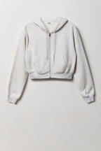 Fleece Cropped Zip Hoodie