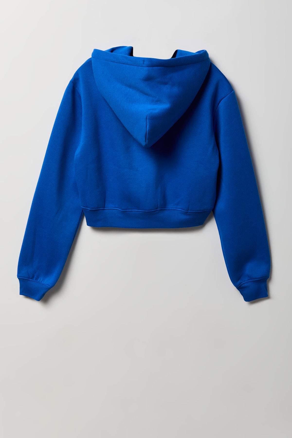 Alt View 2. Fleece Cropped Zip Hoodie - Blue