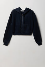 Fleece Cropped Zip Hoodie
