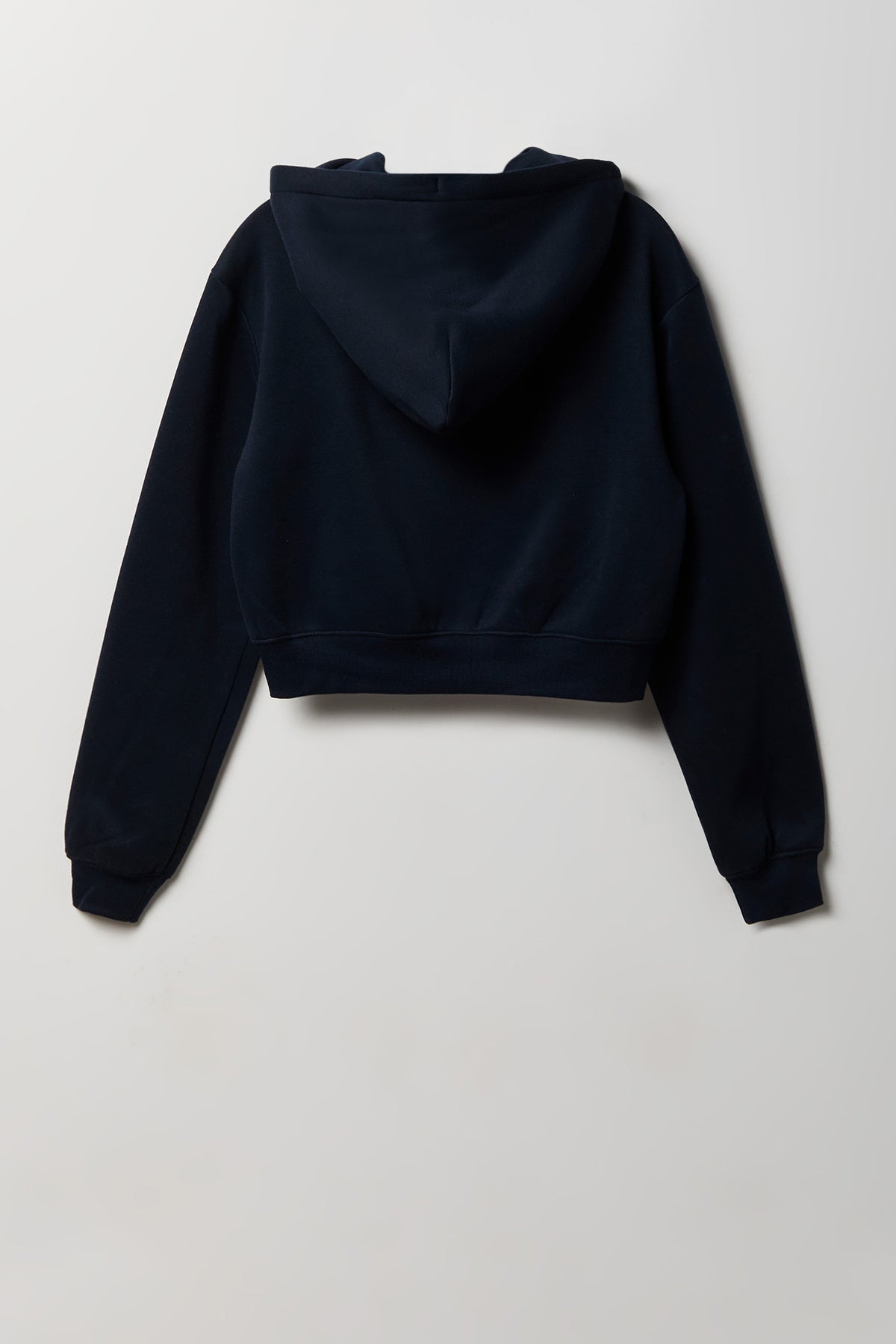 Alt View 2. Fleece Cropped Zip Hoodie - Dark Blue