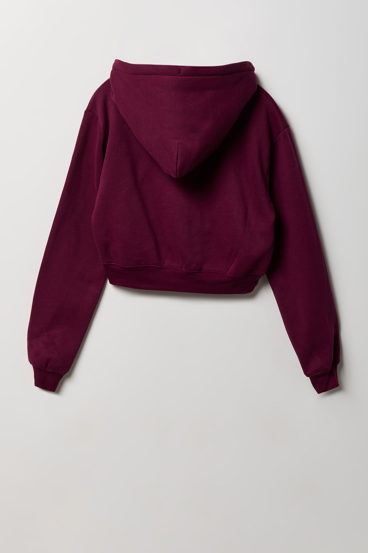 Alt View 2. Fleece Cropped Zip Hoodie - Purple