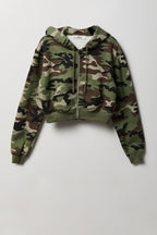 Fleece Cropped Zip Hoodie
