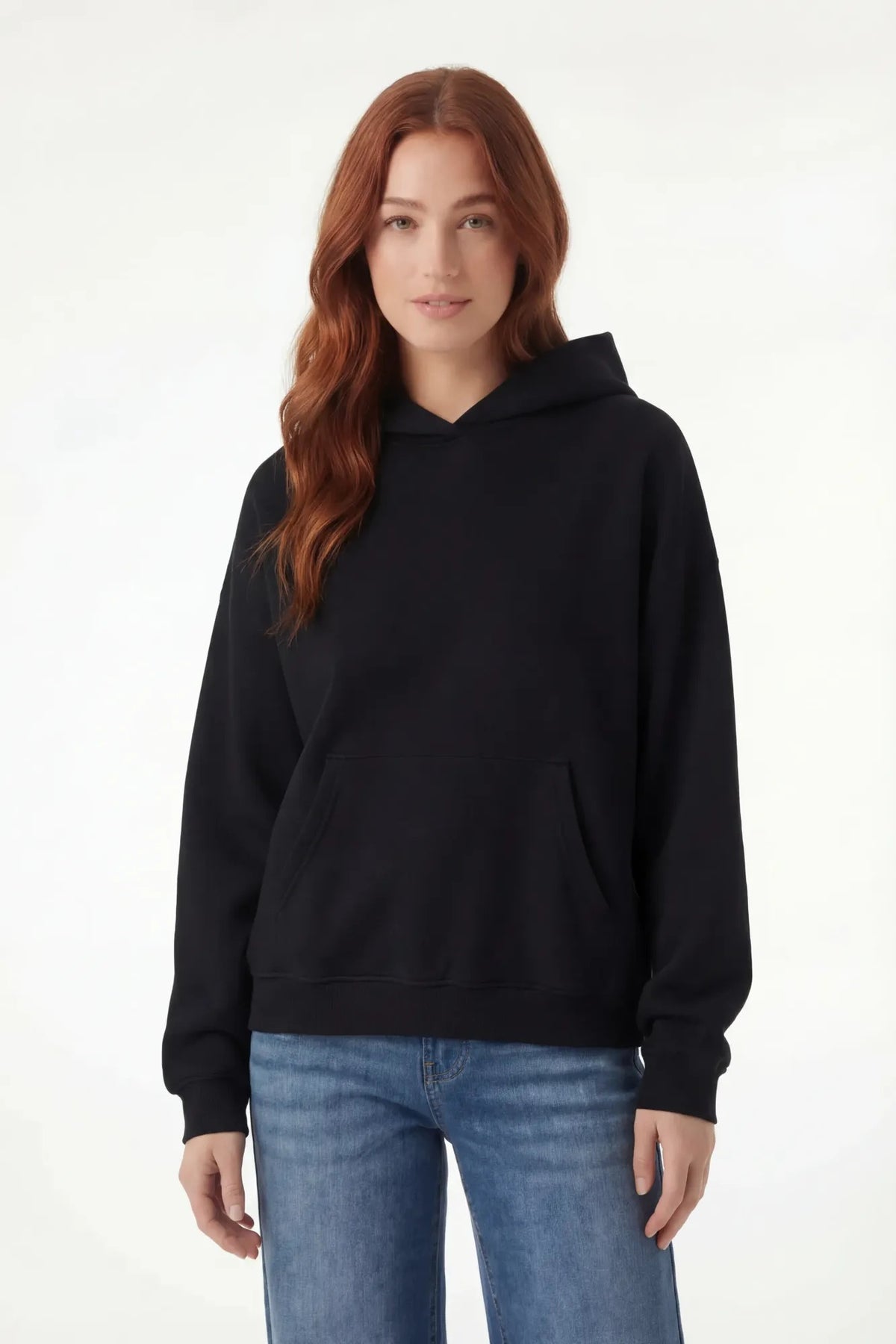 Fleece Boxy Hoodie - Black