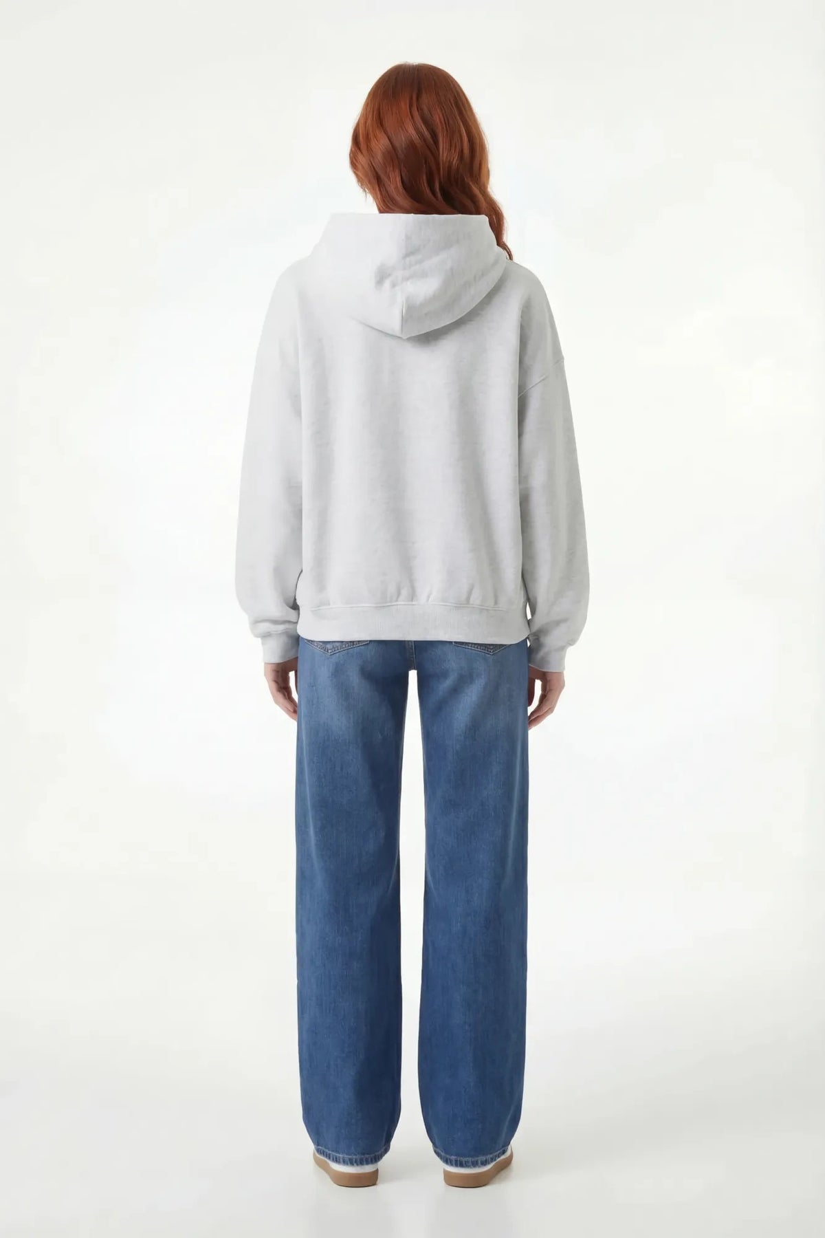 Alt View 2. Fleece Boxy Hoodie - Light Grey