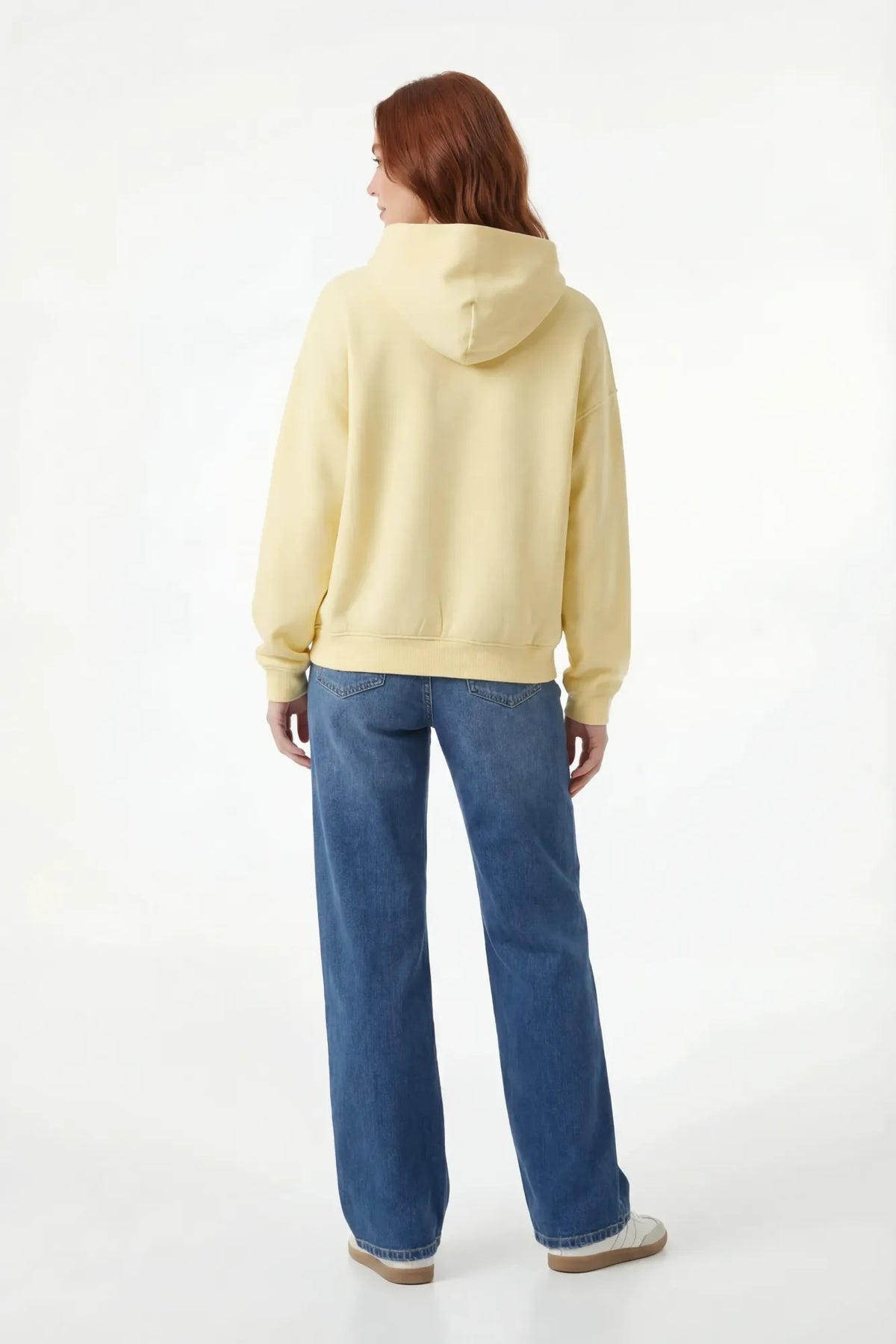 Alt View 2. Fleece Boxy Hoodie - Yellow