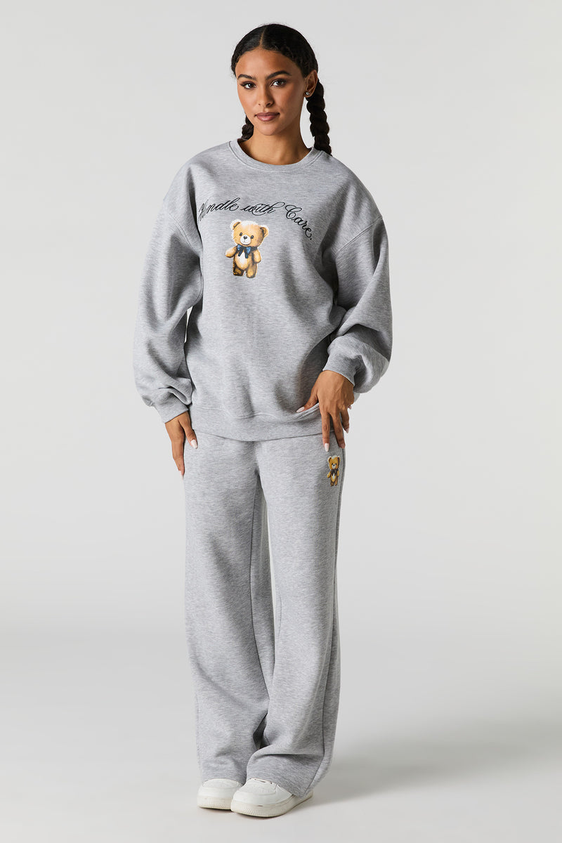 Graphic Fleece Wide Leg Sweatpant