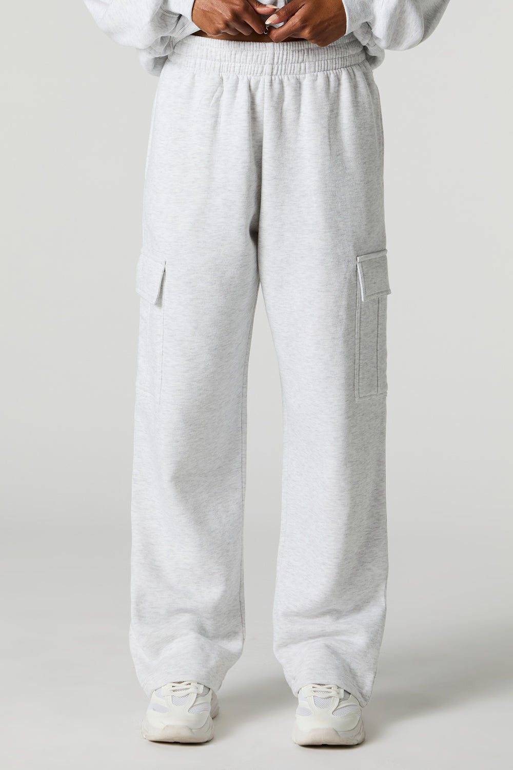 Solid Wide Leg Fleece Cargo Sweatpant Solid Wide Leg Fleece Cargo Sweatpant 11