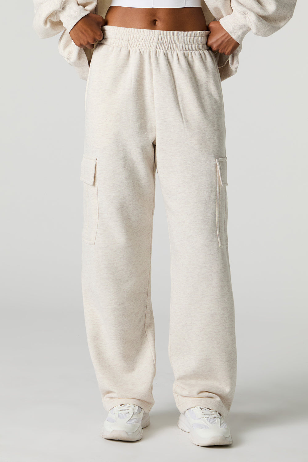 Solid Wide Leg Fleece Cargo Sweatpant Solid Wide Leg Fleece Cargo Sweatpant 14