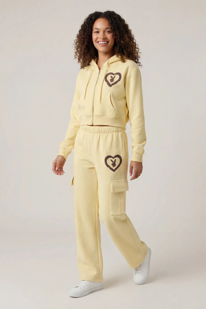 Playboy Fleece Wide Leg Cargo Sweatpant