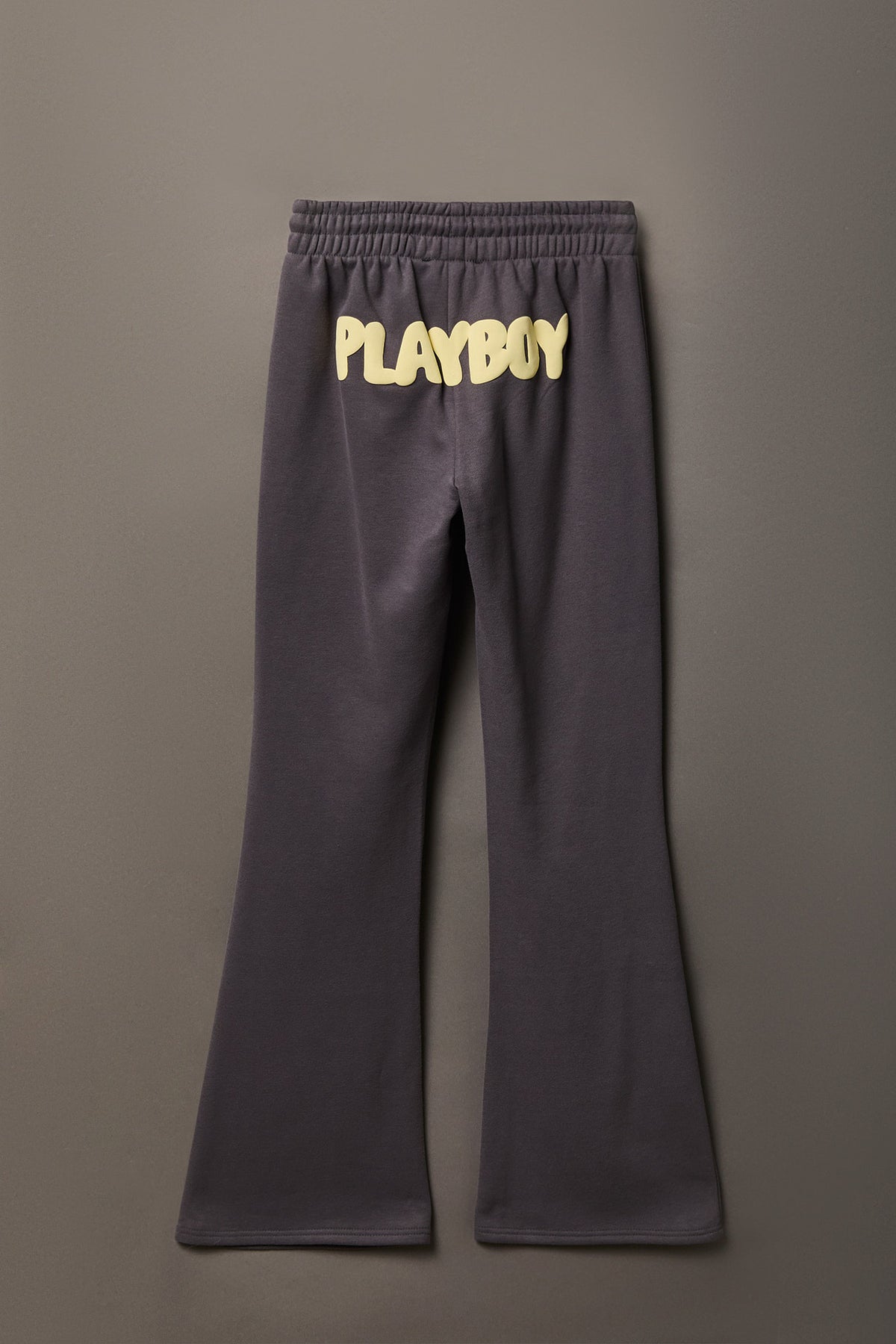 Alt View 4. Playboy Fleece Graphic Flare Pant - Dark Grey
