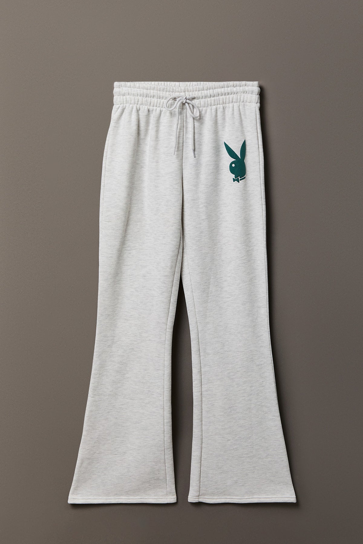 Alt View 5. Playboy Fleece Graphic Flare Pant - Light Grey
